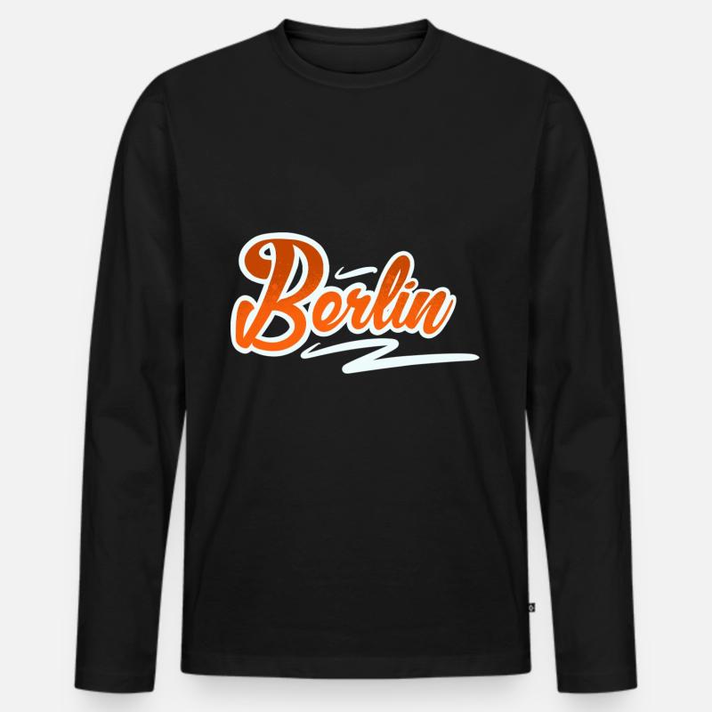 Berlin - Männer Premium Bio Langarmshirt - Schwarz