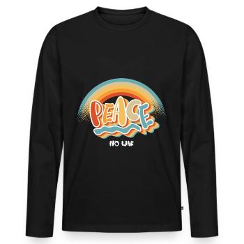 Peace - Männer Premium Bio Langarmshirt - Schwarz - Vorne - Nico (187cm)