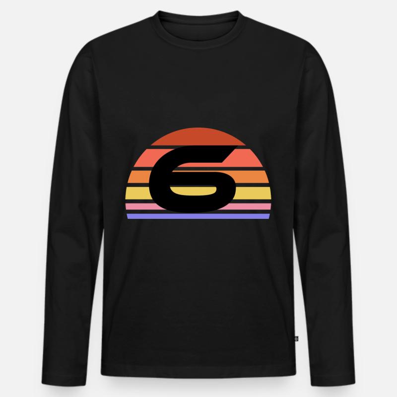 6 - Männer Premium Bio Langarmshirt - Schwarz