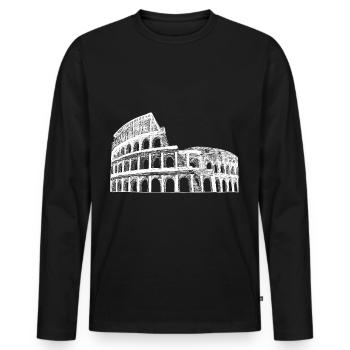 Kolosseum Rom Kolosseum Italien Souvenir Denkmal - Männer Premium Bio Langarmshirt - Schwarz - Vorne - Nico (187cm)