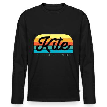 Kitesurfen Kitesurf Kitesurfer Kiteboard - Männer Premium Bio Langarmshirt - Schwarz - Vorne - Nico (187cm)