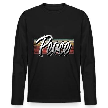 Peace - Männer Premium Bio Langarmshirt - Schwarz - Vorne - Nico (187cm)