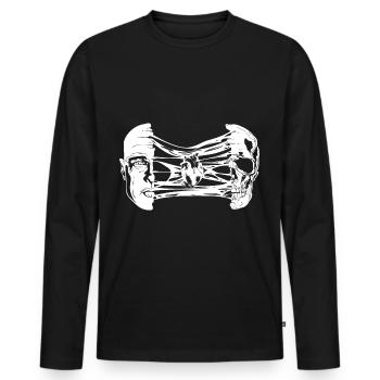 Crâne gothique - T-shirt manches longues Premium bio Homme - noir - Devant - Nico (187cm)