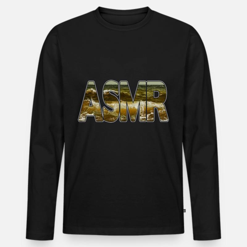 ASMR Wellen Meer - Männer Premium Bio Langarmshirt - Schwarz