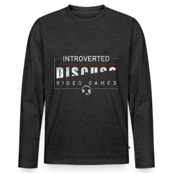 Zocker PC Masterrace Streaming - Men's Premium Organic Long Sleeve Shirt - heather anthracite - Front - Nico (187cm)