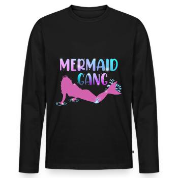 Mermaid Gang - Men's Premium Organic Long Sleeve Shirt - black - Front - Nico (187cm)