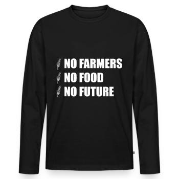 Pas d’agriculteurs Pas de nourriture Pas de manifestation de protestation des futurs agriculteurs - T-shirt manches longues Premium bio Homme - noir - Devant - Nico (187cm)