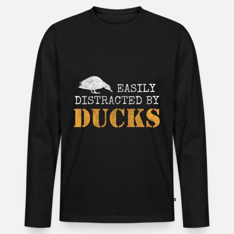 Ente Quack Tiere - Männer Premium Bio Langarmshirt - Schwarz