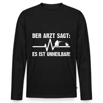 Hasenjäger Hasenjagd Kaninchenjagd Jäger - Männer Premium Bio Langarmshirt - Schwarz - Vorne - Nico (187cm)