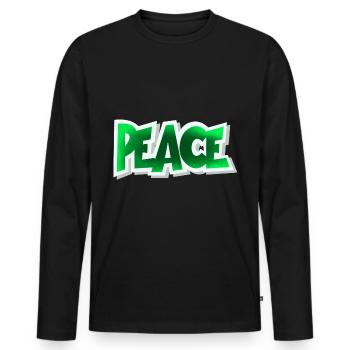 Peace - Männer Premium Bio Langarmshirt - Schwarz - Vorne - Nico (187cm)