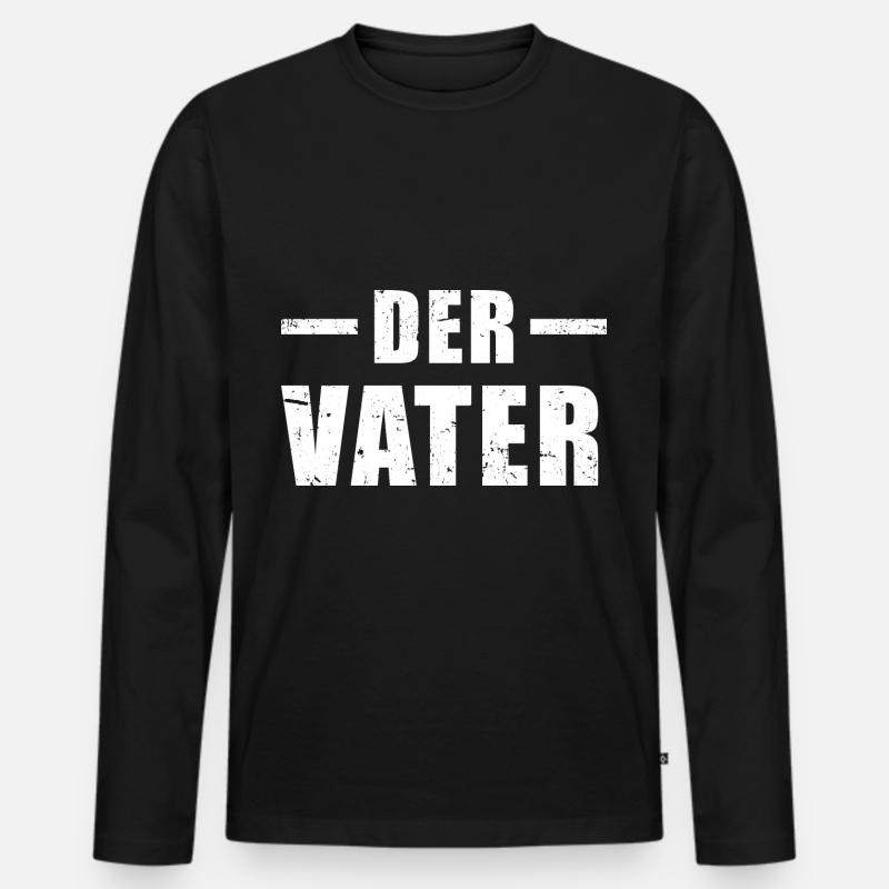 Der Vater - Männer Premium Bio Langarmshirt - Schwarz