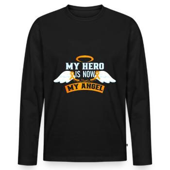 Leukemia Awareness Month Leukemia Survivor - Men's Premium Organic Long Sleeve Shirt - black - Front - Nico (187cm)