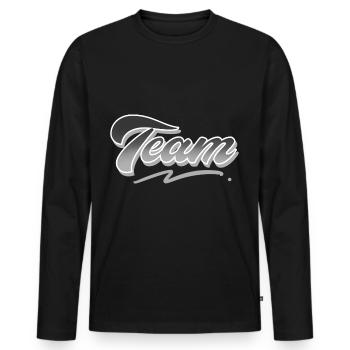 Team - Männer Premium Bio Langarmshirt - Schwarz - Vorne - Nico (187cm)