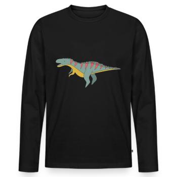 Dinosaur Dino - Men's Premium Organic Long Sleeve Shirt - black - Front - Nico (187cm)
