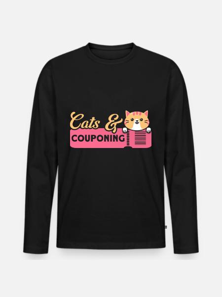 Coupon Shopper Discount Couponer Discount Sale - Men's Premium Organic Long Sleeve Shirt - black