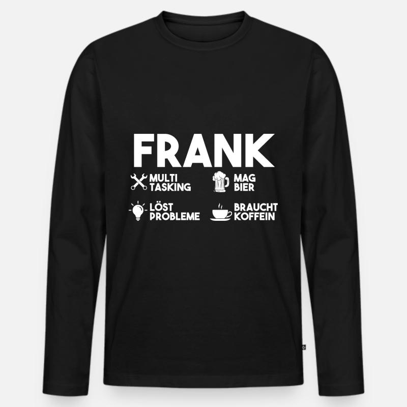 Frank - Männer Premium Bio Langarmshirt - Schwarz