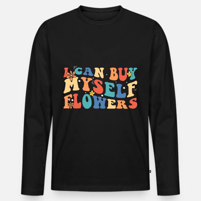 Flower Affection Romantic - Men's Premium Organic Long Sleeve Shirt - black