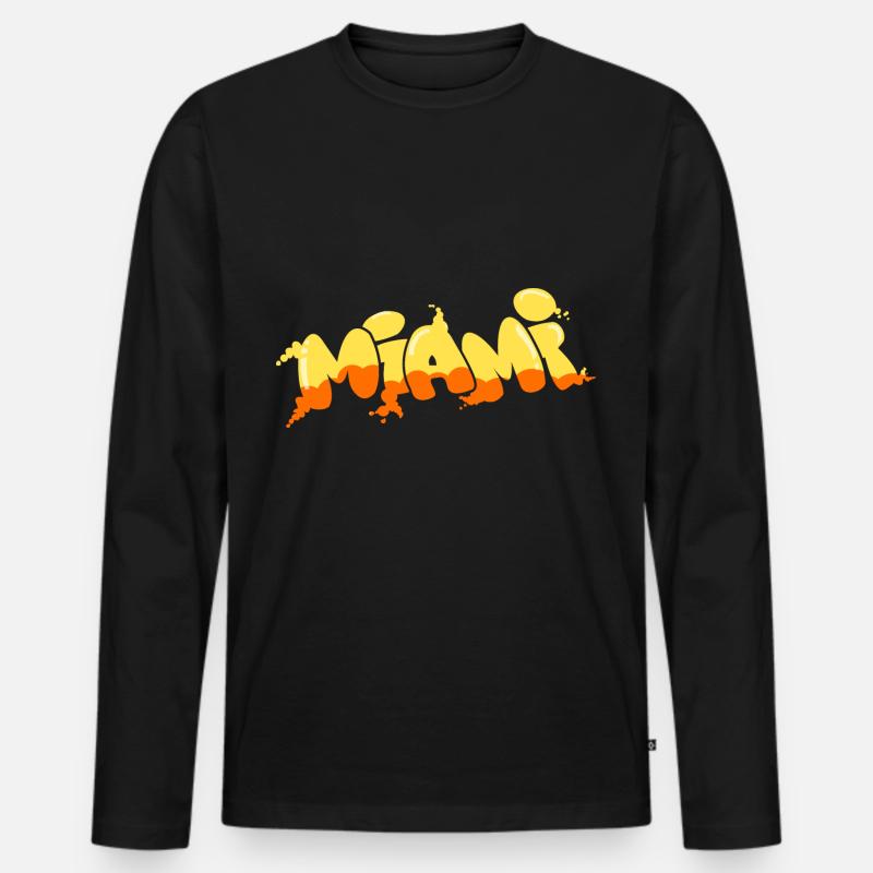 Miami Graffiti - Männer Premium Bio Langarmshirt - Schwarz