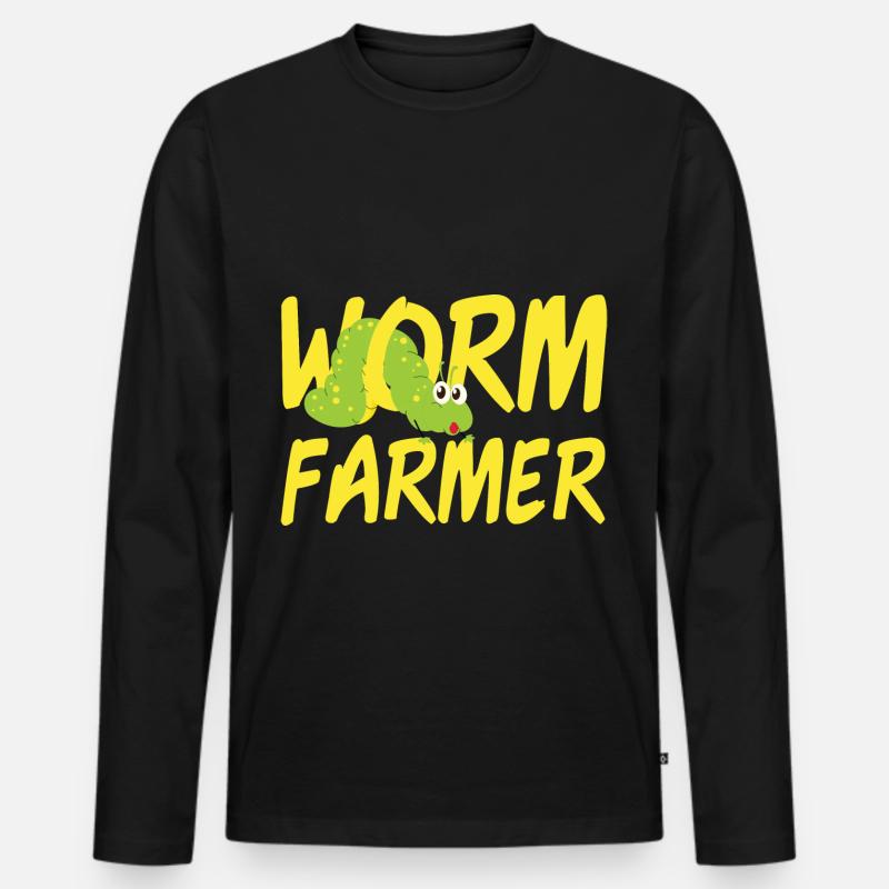 Worm Farmer - Männer Premium Bio Langarmshirt - Schwarz
