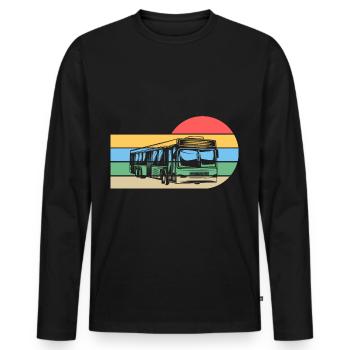 Bus de chauffeur de bus - T-shirt manches longues Premium bio Homme - noir - Devant - Nico (187cm)