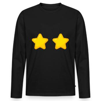 Symbole à deux étoiles 2 - T-shirt manches longues Premium bio Homme - noir - Devant - Nico (187cm)