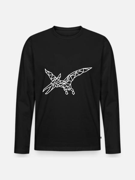 Pterosaur Dino Geometry - Men's Premium Organic Long Sleeve Shirt - black