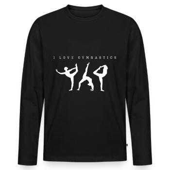 I Love Gymnastics, Gymnastics, Gymnast - Männer Premium Bio Langarmshirt - Schwarz - Vorne - Nico (187cm)
