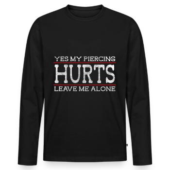 Piercer Stechen Körperschmuck Stecker - Männer Premium Bio Langarmshirt - Schwarz - Vorne - Nico (187cm)