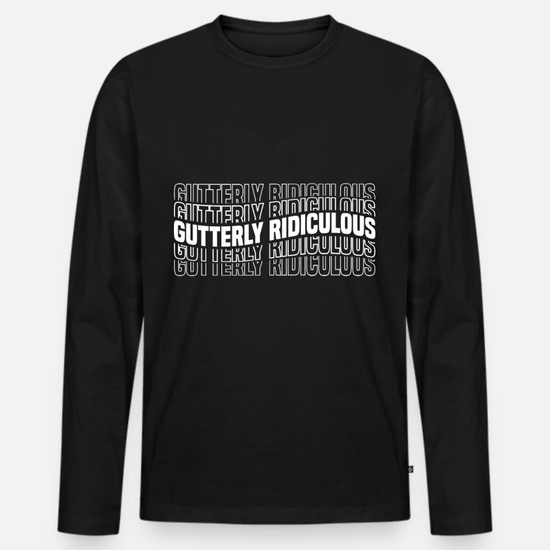 Gutterly Ridiculous 8 - Männer Premium Bio Langarmshirt - Schwarz