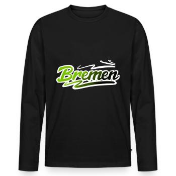 Brême - T-shirt manches longues Premium bio Homme - noir - Devant - Nico (187cm)