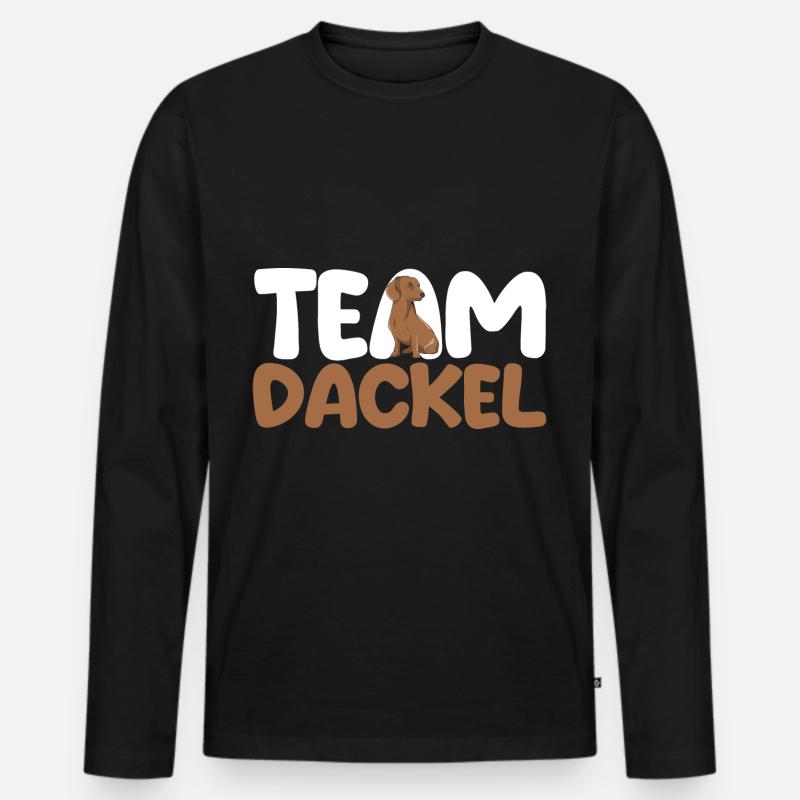 Hund Team Dackel - Männer Premium Bio Langarmshirt - Schwarz
