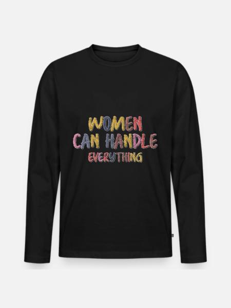 Women Power Equality Retro - Men's Premium Organic Long Sleeve Shirt - black