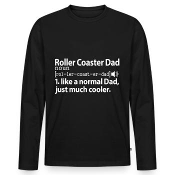 Achterbahn Papa Lustig Definition Spruch - Männer Premium Bio Langarmshirt - Schwarz - Vorne - Nico (187cm)