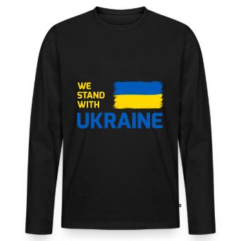 We stand with Ukraine flag - Men's Premium Organic Long Sleeve Shirt - black - Front - Nico (187cm)
