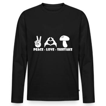 Mushroom pickers and mushroom friends - Men's Premium Organic Long Sleeve Shirt - black - Front - Nico (187cm)