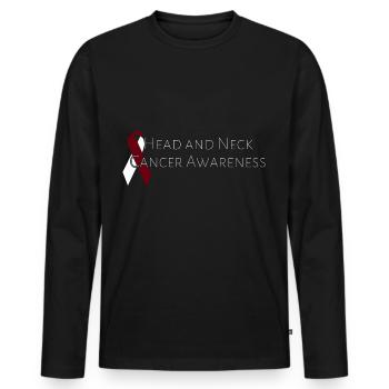 Monat Der Aufklärung Über Kopf- Und Halskrebs - Männer Premium Bio Langarmshirt - Schwarz - Vorne - Nico (187cm)