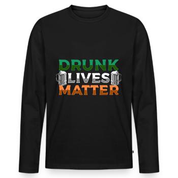 Irish Irish Holiday Beer - Men's Premium Organic Long Sleeve Shirt - black - Front - Nico (187cm)