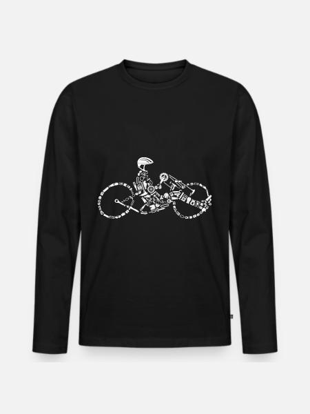 Handbike Kalligraphie Kunst Fahrrad Dreirad - Männer Premium Bio Langarmshirt - Schwarz