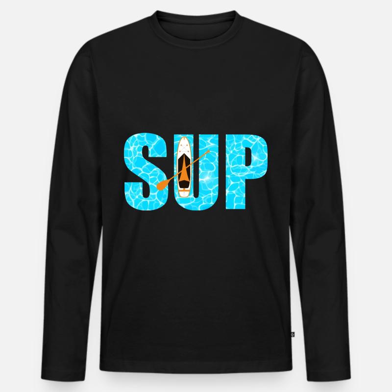 SUP Paddleboarding - Männer Premium Bio Langarmshirt - Schwarz