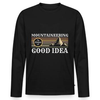 Escalade, Rochers, Escalade Sportive, Alpes - T-shirt manches longues Premium bio Homme - noir - Devant - Nico (187cm)