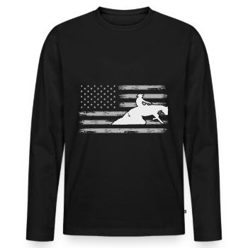 Westernpferd & Westernreiterin Westernreiten - Männer Premium Bio Langarmshirt - Schwarz - Vorne - Nico (187cm)