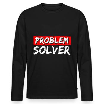 Solution Funny No problem - Men's Premium Organic Long Sleeve Shirt - black - Front - Nico (187cm)