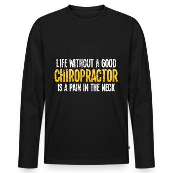 Chiropraktiker Physiotherapeut Nacken I Geschenk - Männer Premium Bio Langarmshirt - Schwarz - Vorne - Nico (187cm)