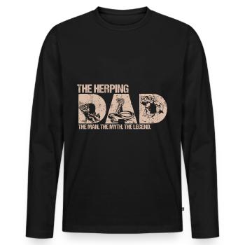 Herping Herpétologie Herpétologiste Papa Homme Disant - T-shirt manches longues Premium bio Homme - noir - Devant - Nico (187cm)