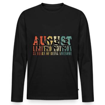 August 1988 Jahrestag August 1988 August - Männer Premium Bio Langarmshirt - Schwarz - Vorne - Nico (187cm)