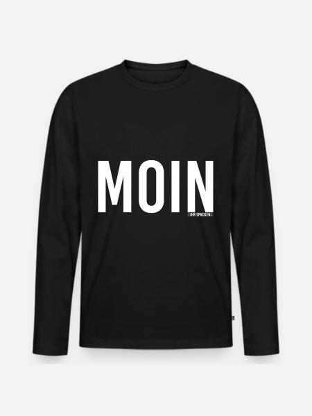 Moin - Männer Premium Bio Langarmshirt - Schwarz