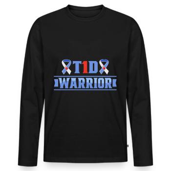 Diabetes Awareness Blue Diabetes Band Diabetes - Men's Premium Organic Long Sleeve Shirt - black - Front - Nico (187cm)