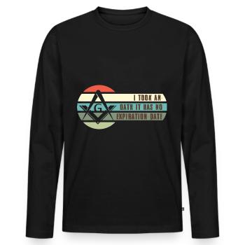 Freimaurer Winkel & Zirkel FREEMASON Prince Hall - Männer Premium Bio Langarmshirt - Schwarz - Vorne - Nico (187cm)