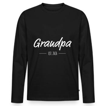 Grandpa Est. 2026 – Proud Grandpa since 2026 - Men's Premium Organic Long Sleeve Shirt - black - Front - Nico (187cm)