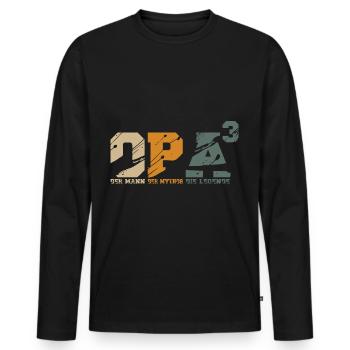 Opa hoch 3 werdender dreifacher drei Enkel - Männer Premium Bio Langarmshirt - Schwarz - Vorne - Nico (187cm)